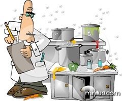 5920-Food-Health-Inspector-Inspecting-A-Dirty-Kitchen-At-A-Restaurant-Clipart-Picture